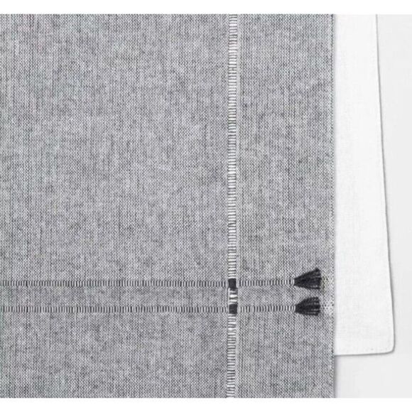 Hearth & Hand Magnolia Table Runner Black/White/Gray with Sewn Tassel(with flaw) - Picture 2 of 9